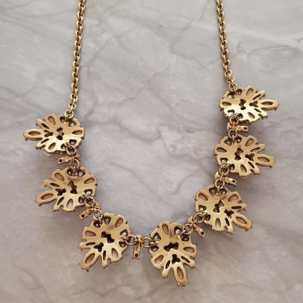 💕 J.Crew Rhinestone Crystal Cluster Stacked Statement Wedding Bridal Necklace - Picture 13 of 16